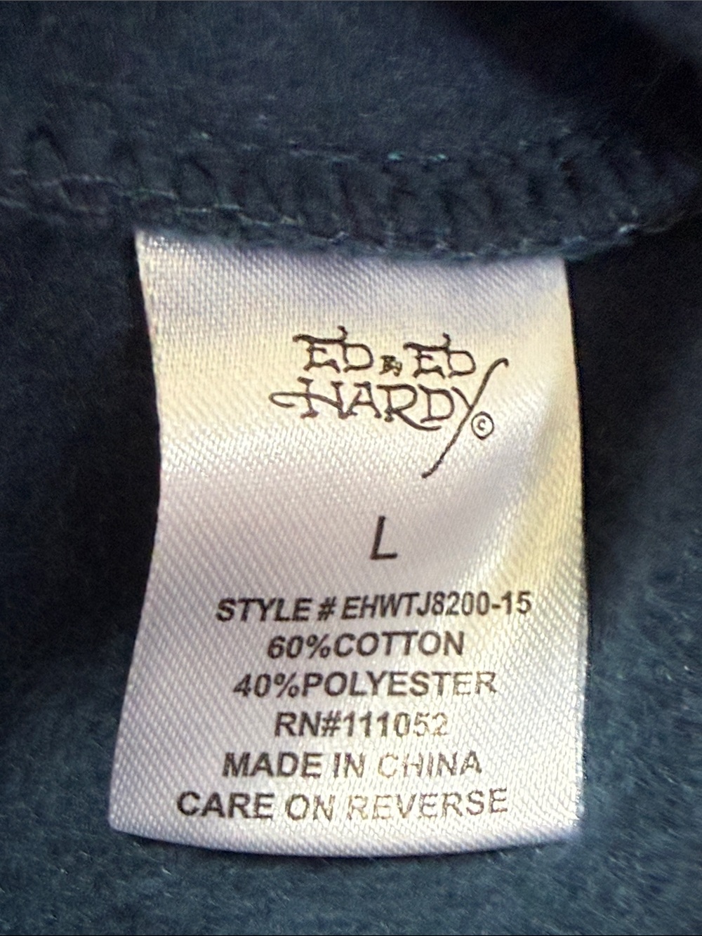 Ed Hardy Women’s Blue Drawstring Wide-Leg Sweatpants. Size L. - Picture 11 of 15